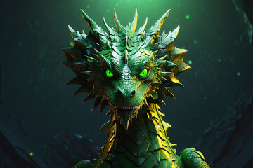 Illustration of the legend of the green dragon