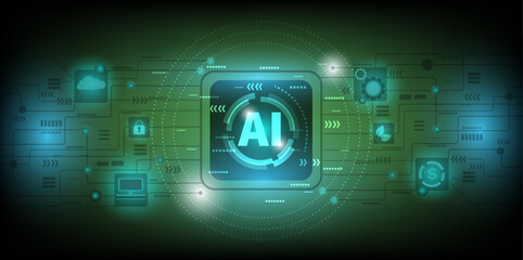 ai technology background vector illustration