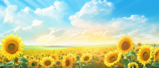 Sunflowers in the field, Generative ai