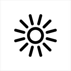 Sun Icon for Brightness, Intensity Setting icon. For web design, app, and UI. Isolated on white background