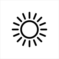 Sun Icon for Brightness, Intensity Setting icon. For web design, app, and UI. Isolated on white background