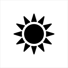 Sun Icon for Brightness, Intensity Setting icon. For web design, app, and UI. Isolated on white background