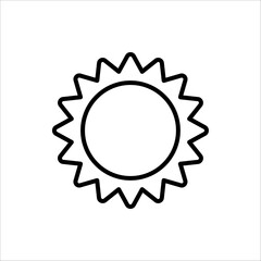 Sun Icon for Brightness, Intensity Setting icon. For web design, app, and UI. Isolated on white background