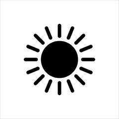 Sun Icon for Brightness, Intensity Setting icon. For web design, app, and UI. Isolated on white background