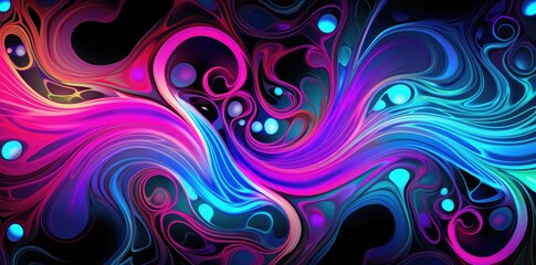 A vibrant and dynamic background featuring vivid swirls and bubbles.