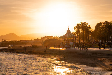 Cambrils at sunset in a summer day. Famous touristic destination in Catalonia, Spain. High quality photo