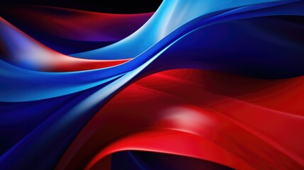 An abstract background featuring vibrant shades of red, white, and blue.