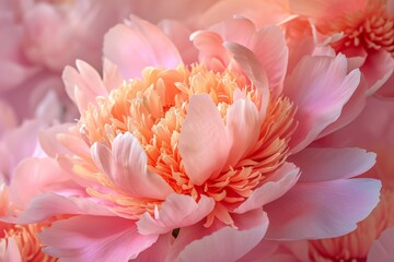 Close-up of Vibrant Peony Blooms