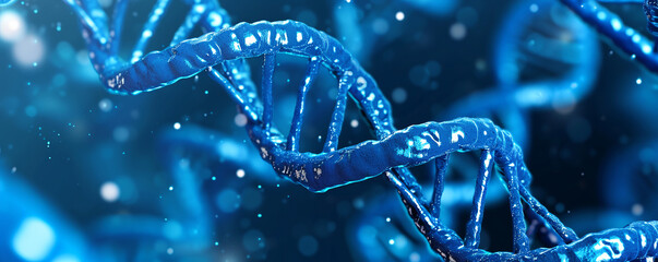 A blue DNA genome poster