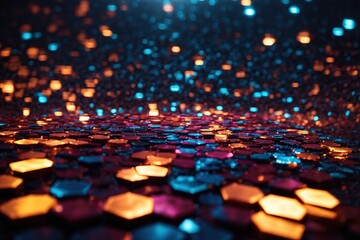 Fototapeta premium Abstract background hexagon pattern with glowing lights