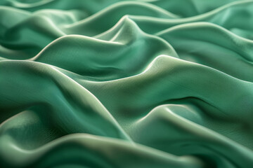 Obraz premium Minimal background for branding and product presentation. Green fabric geometric background. 