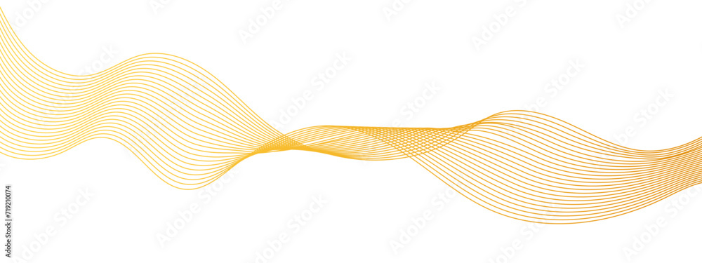 Poster abstract flowing golden dots particles wave curved lines on transparent background. golden halftone 