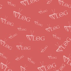 Creative logo for video vlog or channel Seamless pattern