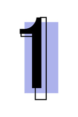 Numbers 1, for design or discounts. Vector illustration isolated on white background.