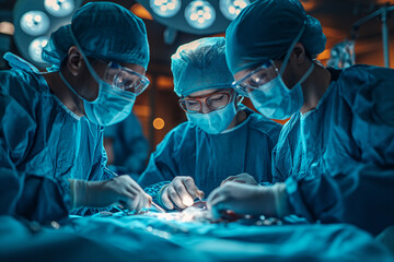Surgeons performing an operation in the operating room.