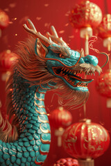 Fototapeta premium The Chinese dragon of the Year of the Dragon.