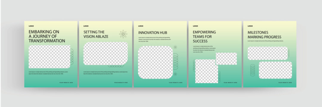 Self motivational social media carousel, Linkedin and Instagram carousel template for personal growth coach, EPS vector illustration.