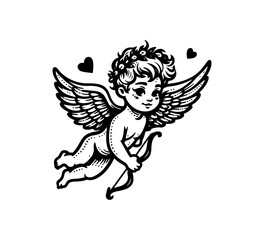 Cupid hand drawn vector illustration love graphic asset