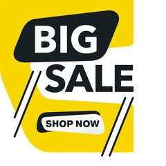 Big sale square yellow banner element