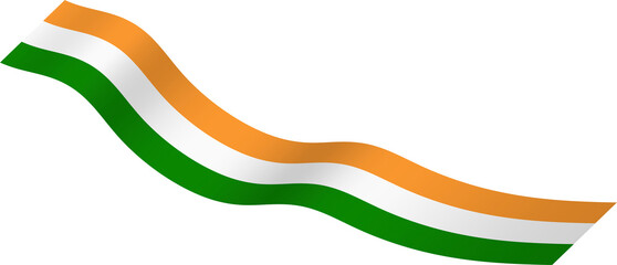 Indian Flag Independence Day Wavy Line Ribbon