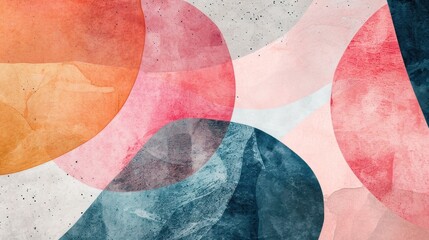 Watercolor Abstract Shapes Design Poster 