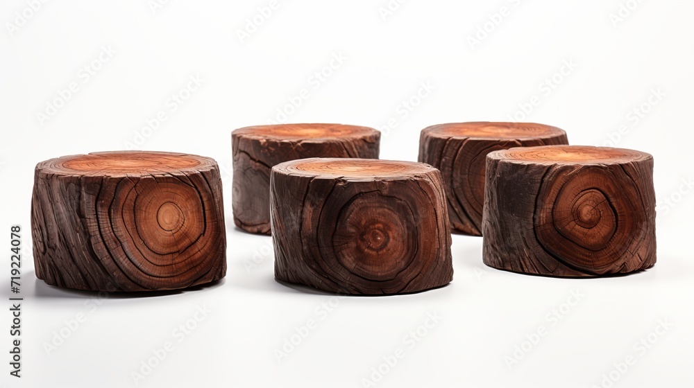 Poster lumber slices isolated on white background mockup for design and creative projects