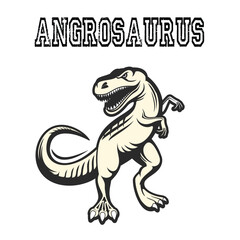 Vector of Angrosaurus. Jurassic Art. Vintage Sketches.