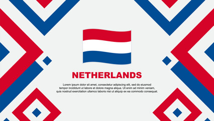 Netherlands Flag Abstract Background Design Template. Netherlands Independence Day Banner Wallpaper Vector Illustration. Netherlands Template