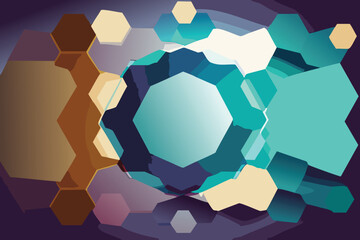 Digital hexagon abstract background