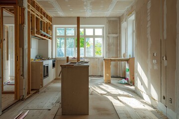 Home kitchen under construction
