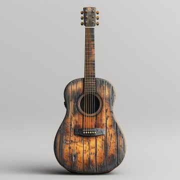 3D Rendering Acoustic Guitar, 3d  illustration