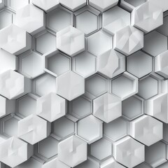 Fototapeta premium Abstract Cutting Paper Hexagons Background, 3d illustration
