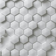 Fototapeta premium Abstract Cutting Paper Hexagons Background, 3d illustration