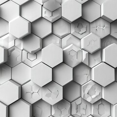 Abstract Cutting Paper Hexagons Background, 3d  illustration