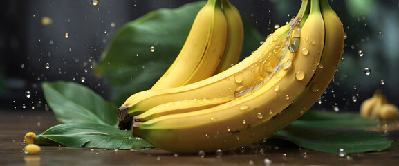 Fresh yellow bananas fruit