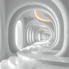 Fototapeta premium Abstract White Architecture Design Concept 3D, 3d illustration