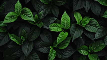 Abstract black leaf textures for tropical leaf backgrounddark nature concept with copy space.
