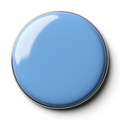 Blue 2017 Round White Button Shadow, 3d  illustration