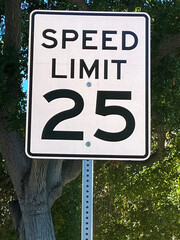 25 MPH SPEED LIMIT road sign