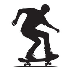 Skateboard Serenity: Person Skating Silhouette Series Embracing the Tranquil Elegance of Skateboard Artistry
