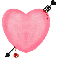 arrow embroidered with hearts