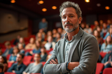 Fototapeta premium Portrait of a Confident Businessman at a Conference
