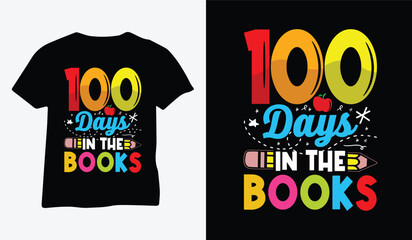 100 days of school t shirt design vector and PNG file