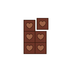 A chocolate bar with hearts inside.