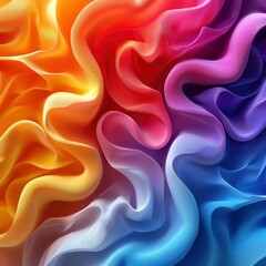 Obraz premium Colorful Wavy Rhythmic Texture Abstract Fractal, 3d illustration