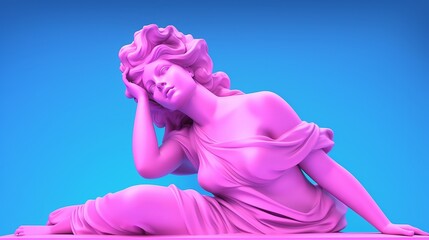 A vaporwave background concept that incorporates classical statues and distortions of their sculptures.