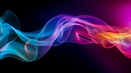Smoke that is abstract and colorful on a black background.