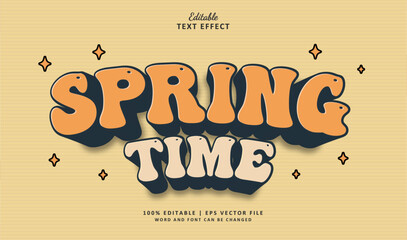 Spring Time Editable Text Effect Style 3d Retro Vintage Theme Season