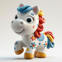 Naklejka premium Fun Horse 3D Illustration, 3d illustration