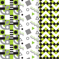 geometric pattern abstraction black gray light green
